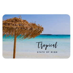 Tropical State of Mind Tropical Beach Photo Magnet