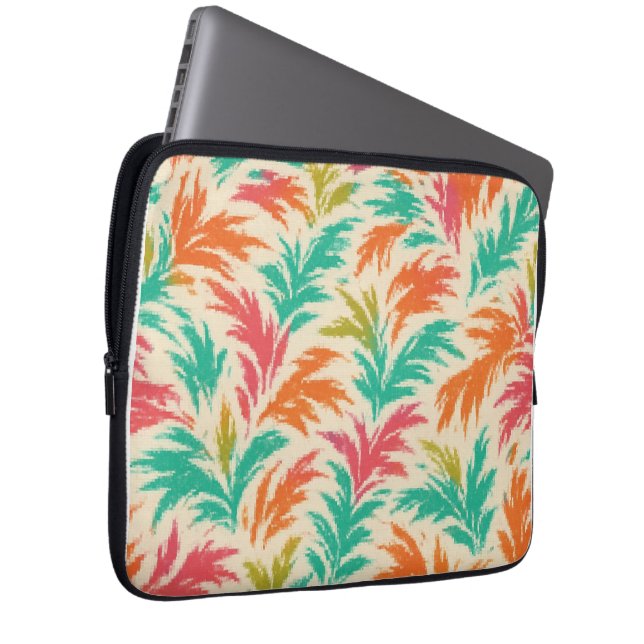 Tropical Static – Digital Jungle Bloom Laptop Sleeve (Front Right)