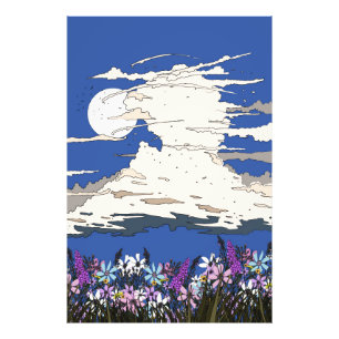 Tropical Storm and Flowers Photo Print