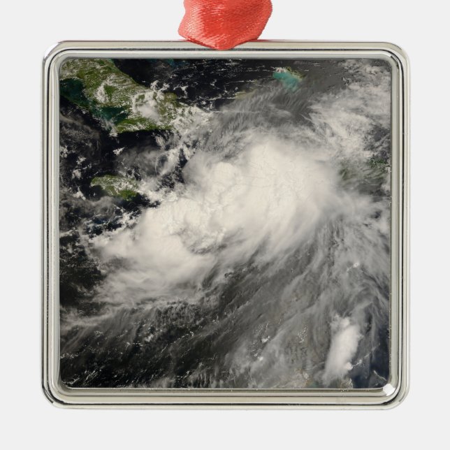 Tropical Storm Gustav in the Caribbean Sea Metal Tree Decoration (Front)