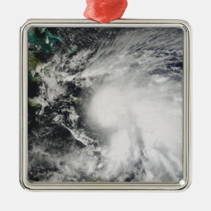 Tropical Storm Noel over Haiti Metal Tree Decoration