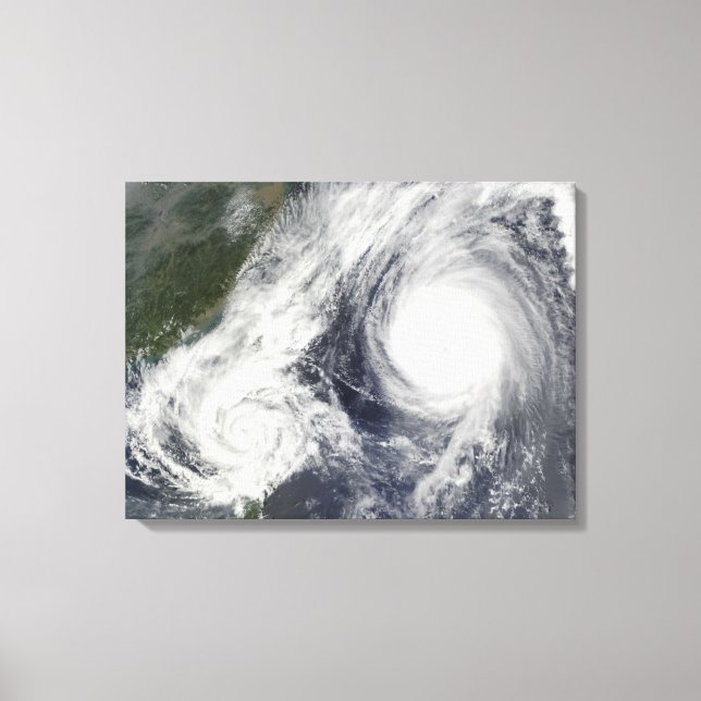 Tropical Storm Parma and Super Typhoon Melor Canvas Print (Front)