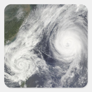 Tropical Storm Parma and Super Typhoon Melor Square Sticker