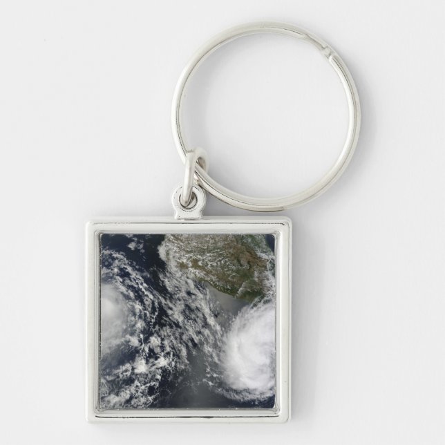 Tropical Storms Blas and Celia Key Ring (Front)