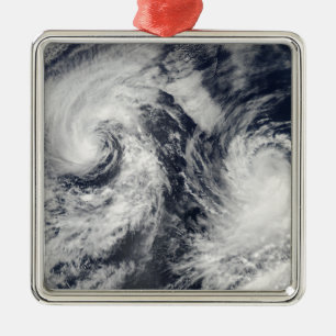 Tropical storms Boris and Cristina Metal Tree Decoration