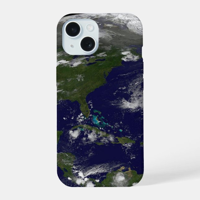 Tropical Storms On Planet Earth. iPhone 15 Case (Back)
