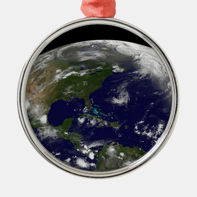 Tropical Storms On Planet Earth. Metal Tree Decoration (Front)