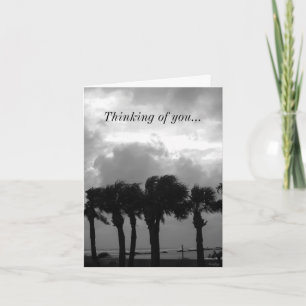 Tropical Stormy Skies Grayscale Thinking Of You Card