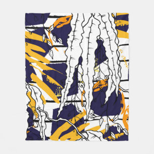 Tropical, stripe, animal motif. Seamless pattern l Fleece Blanket