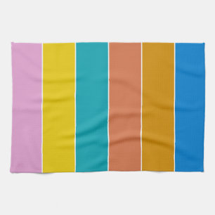 Tropical Striped Colours of Bonaire Tea Towel