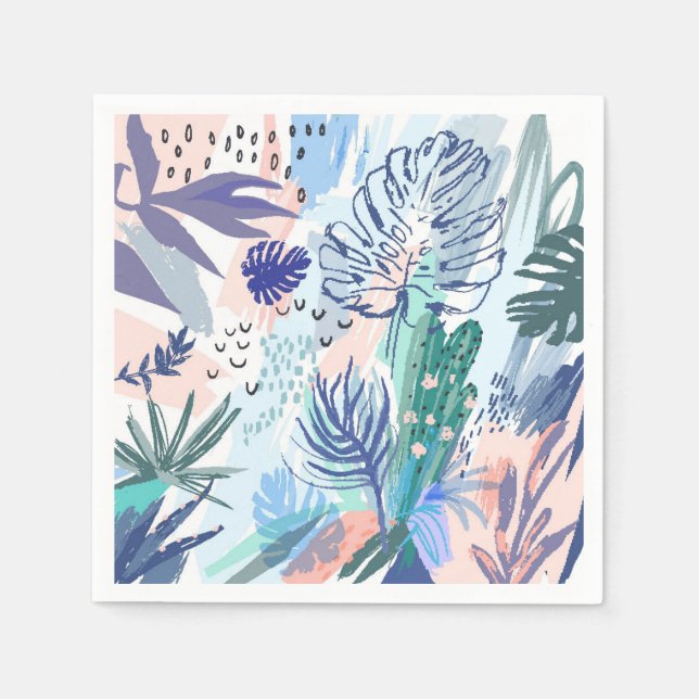 Tropical Style Floral Pattern Napkin (Front)