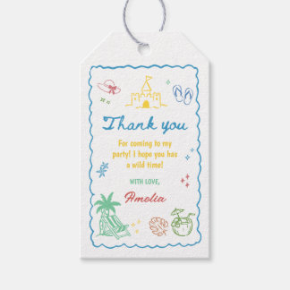 Tropical Summer Beach Birthday Party Gift Tags