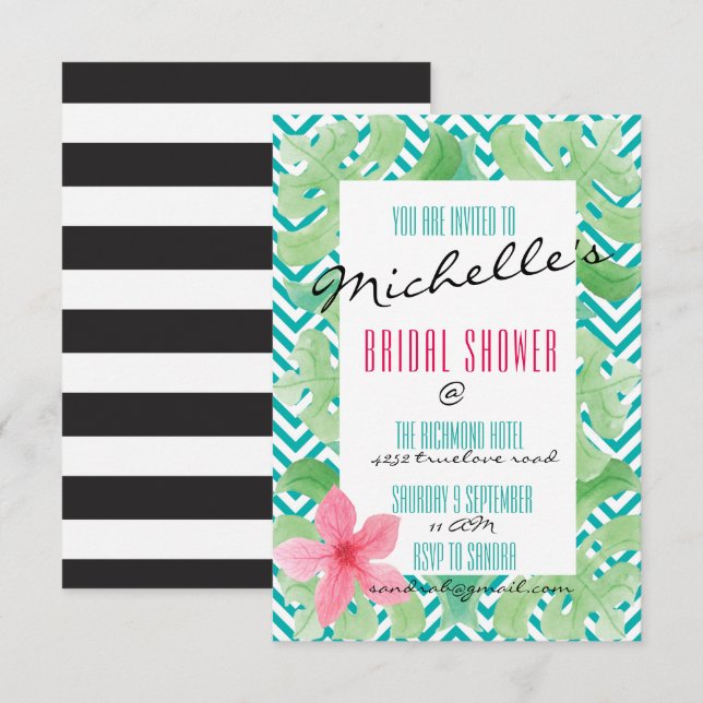 Tropical Summer Beach Invite (Front/Back)