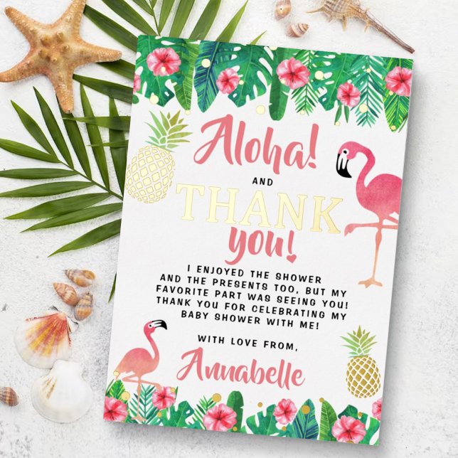 Tropical Summer Beach Luau Baby Shower Thank You (Creator Uploaded)