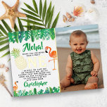Tropical Summer Beach Luau Boys 1st Birthday Photo<br><div class="desc">Say thank you in style with these sweet and very trendy real foil pressed 1st birthday photo thank you cards. This design is easy to personalise with your own special photo and wording and your guests will be thrilled when they receive these fabulous thank yous.</div>
