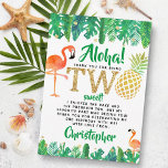 Tropical Summer Beach Luau Boys 2nd Birthday Thank You Card<br><div class="desc">Say thank you in style with these trendy 2nd birthday thank you cards. The template wording is easy to personalise and your family and friends will be thrilled when they receive these fabulous thank yous.</div>
