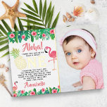 Tropical Summer Beach Luau Girl 1st Birthday Photo<br><div class="desc">Say thank you in style with these sweet and very trendy real foil pressed 1st birthday photo thank you cards. This design is easy to personalise with your own special photo and wording and your guests will be thrilled when they receive these fabulous thank yous.</div>