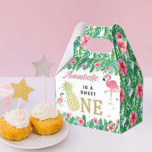 Tropical Summer Beach Luau Girls 1st Birthday Favour Box