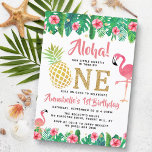 Tropical Summer Beach Luau Girls 1st Birthday Invitation<br><div class="desc">Celebrate in style with these trendy birthday party invitations. This design is easy to personalise with your special event wording and your guests will be thrilled when they receive these fabulous invites.</div>