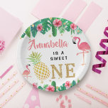 Tropical Summer Beach Luau Girls 1st Birthday Paper Plate<br><div class="desc">Celebrate in style with these trendy 1st birthday party paper plates. The design is easy to personalise with your own wording and your family and friends will be thrilled when they see these fabulous party plates.</div>