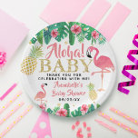 Tropical Summer Beach Luau Girls Baby Shower Paper Plate<br><div class="desc">Celebrate in style with these trendy baby shower paper plates. The design is easy to personalise with your own wording and your family and friends will be thrilled when they see these fabulous party plates. Matching items are available in the collection.</div>