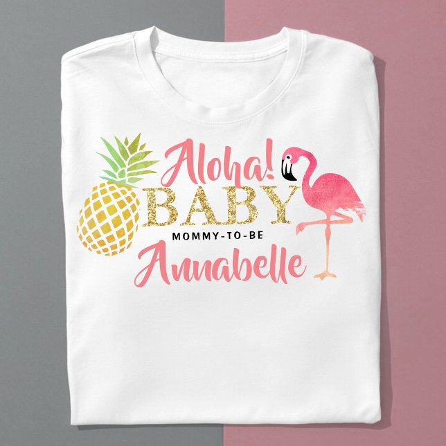 Tropical Summer Beach Luau Girls Baby Shower T-Shirt (Creator Uploaded)