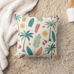 Tropical Summer Beach Pattern (1) Cushion