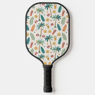 Tropical Summer Beach Pattern (1) Pickleball Paddle