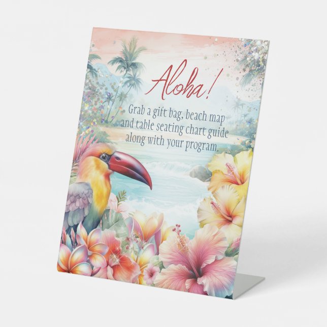 Tropical Summer Beach Table Sign (Front)