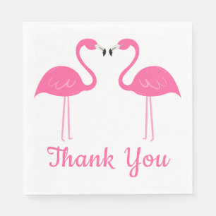 Tropical Summer Beach Thank You Wedding Flamingo Napkin