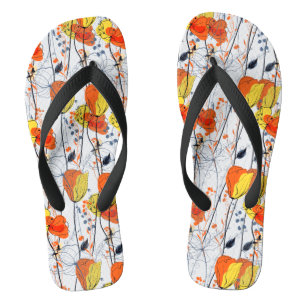 Tropical summer   Beautiful yellow  florals Design Jandals