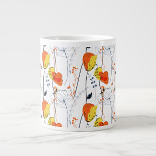 Tropical summer   Beautiful yellow  florals Design Large Coffee Mug