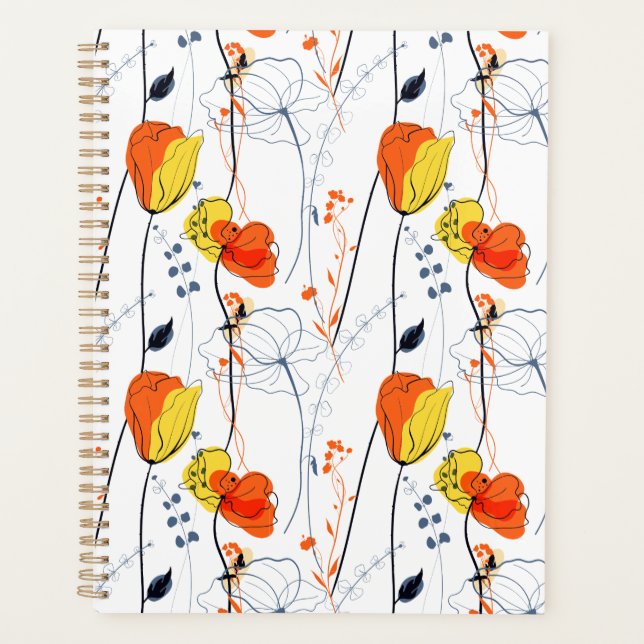 Tropical summer | Beautiful yellow  florals Design Planner (Front)