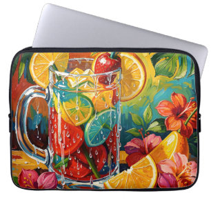 Tropical Summer Cocktail Impasto Oil Painting Laptop Sleeve