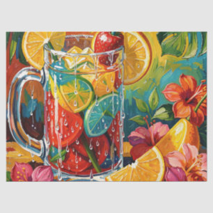 Tropical Summer Cocktail Impasto Oil Painting Tissue Paper