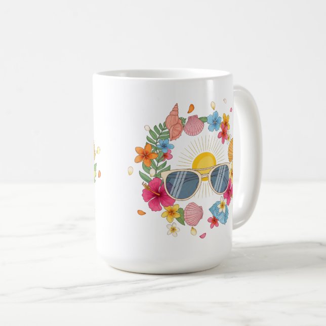 Tropical Summer  Coffee Mug | Cute Tea Cup (Front Right)