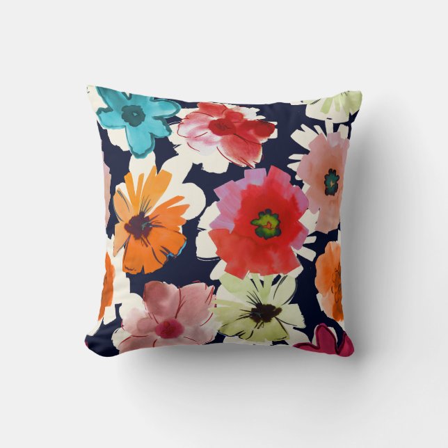 Tropical summer | Colourful florals Design Cushion (Front)