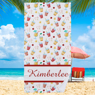 Tropical Summer Colourful Pattern Beach Towel