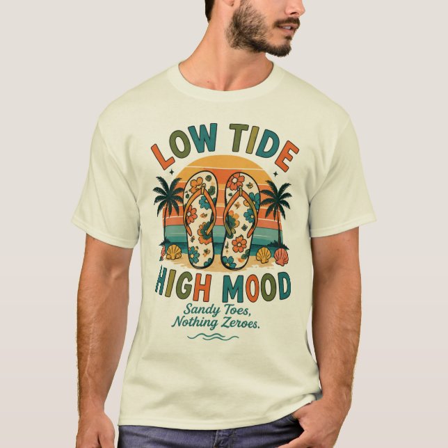 Tropical Summer Flip Flops Beach Vibes T-Shirt (Front)