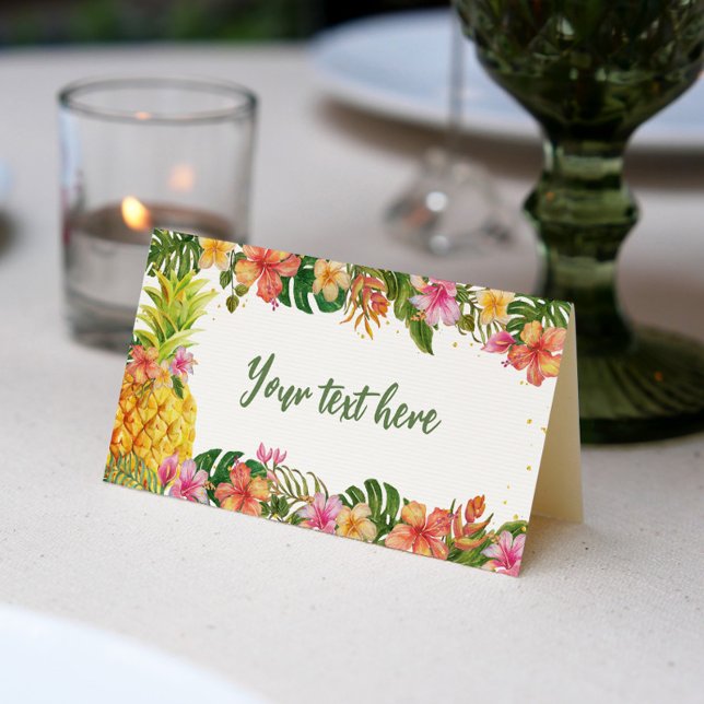 Tropical Summer Floral Birthday Place Card (Creator Uploaded)
