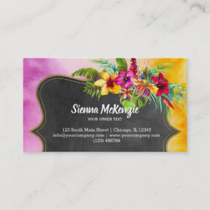 Tropical Summer Flowers Hibiscus Business Card
