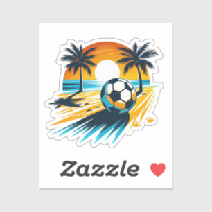 Tropical Summer Football Retro Beach Soccer Sunset