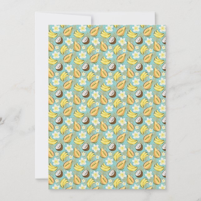 Tropical Summer Fruit Pattern Holiday Card (Front)