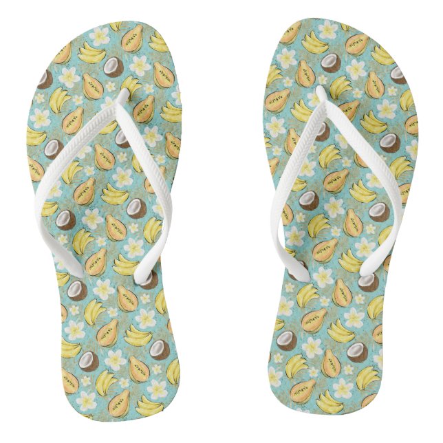 Tropical Summer Fruit Pattern Jandals (Footbed)