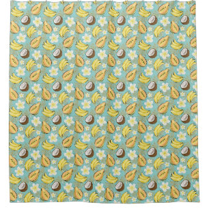 Tropical Summer Fruit Pattern Shower Curtain