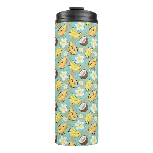Tropical Summer Fruit Pattern Thermal Tumbler (Front)
