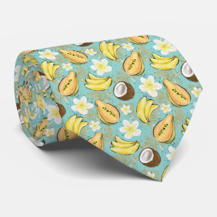 Tropical Summer Fruit Pattern Tie