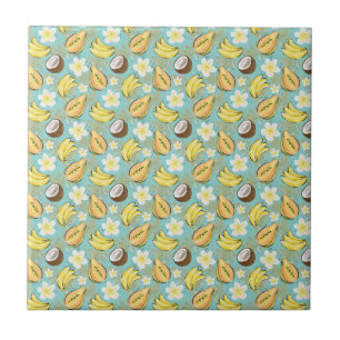 Tropical Summer Fruit Pattern Tile