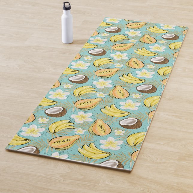 Tropical Summer Fruit Pattern Yoga Mat (In Situ)