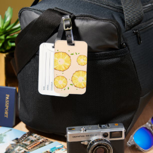 TROPICAL SUMMER FRUIT pineapple Slice pattern Luggage Tag